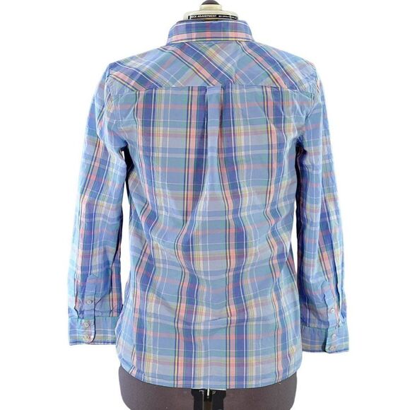 TalbotsâBlueâPlaidâButton DownâShirtâSzâM - Picture 3 of 8